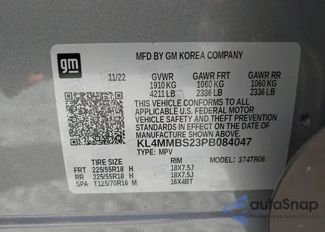2023 Buick Encore Gx Preferred Fwd from USA, damaged, VIN KL4MMBS23PB084047